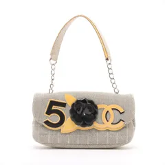 美品 シャネル シリアルシール付 カメリア No.5 チョコバー レザー ショルダーバッグ 肩掛け ハンド レディース MMM DD51-5【中古】