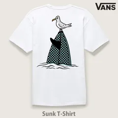 VANS：US直輸入 SUNK TEE 半袖 ホワイト カモメ サーフボード Tee ヴァンズ バンズ Tシャツ