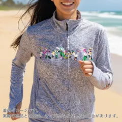 【UPF50+】 Hurley ラッシュガード レディース ユニセックス　L グレー 花柄 ダブルジップ サムホール UVカット 長袖 水陸両用 ハーレー