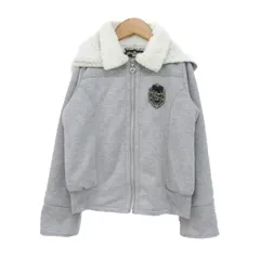 メゾピアノ パーカー トップス ジップアップ スウェット 裏ボア キッズ 女の子用 120サイズ グレー Mezzo Piano 【中古】