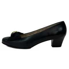 FERRAGAMO/SalvatoreFerragamo(サルバトーレフェラガモ) パンプス 5 1/2 C レディース - 黒 ダブルガンチーニ レザー