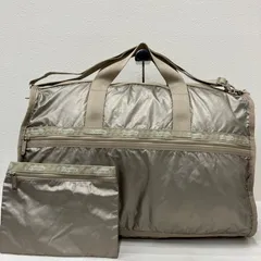 7118　LeSportsac　レスポートサック　 ボストンバッグ　2way　旅行　大容量　 ラージウィークエンダー　シャンパンゴールド系　 ポーチ付き　レディース