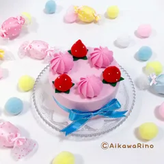 たべられないフェルトケーキBOX〜いちご色〜 Sサイズ