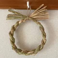 手作りしめ縄リース //自然栽培の藁//