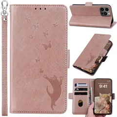 【数量限定】15 pro 15 max 手帳型 ケース ケース アイフォン15 ケースプロマックス スマホケースiphone15 手帳型 pro max iPhone iPhone 15 PRO MAX iphone カバー 蝶と猫の3Dパターン スタンド M