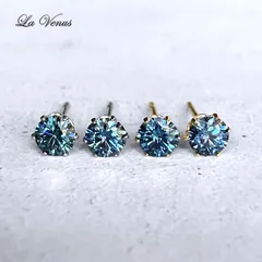✴︎深海のブルー✴︎ つけっぱなしOK 奇跡の宝石 ブルー モアサナイト 一粒 ピアス 4mm 宝石質 AAA 316 サージカルステンレス 両耳用 金属アレルギー対策 スタッド