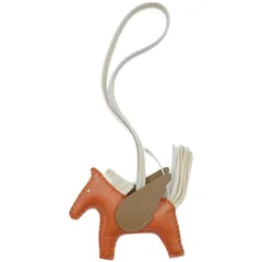 エルメス(HERMES) ロデオチャームペガサスPM ゴールド/エトゥープ/クレ アニョーミロ/スイフト B刻印(2023年製造) 未使用 バッグアクセサリー バッグチャーム