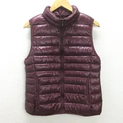 U■ユニクロ/UNIQLO ウルトラライトダウンベスト【L】ボルドー系/men's/M32【中古】■