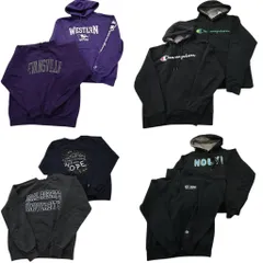 古着卸 まとめ売り チャンピオン Champion スウェット 8枚セット (メンズ M ) ハーフジッップ フーディー カレッジ風 中古 古着 NC9259