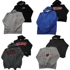 古着卸 まとめ売り チャンピオン Champion スウェット 8枚セット (メンズ M ) ハーフジッップ カレッジ風 フーディー 中古 古着 NC9245