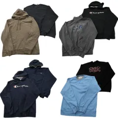 古着卸 まとめ売り チャンピオン Champion スウェット 8枚セット (メンズ L ) フーディー ハーフジッップ カレッジ風 中古 古着 NC9243
