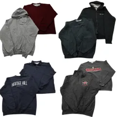 古着卸 まとめ売り チャンピオン Champion スウェット 8枚セット (メンズ L ) フーディー ハーフジッップ カレッジ風 中古 古着 NC9242