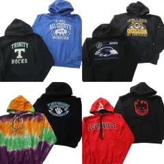 古着卸 まとめ売り カラー パーカー スウェット 8枚セット (メンズ M ) カレッジチーム フーディー タイダイ柄 英文字 中古 古着 NC9222