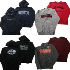 古着卸 まとめ売り チャンピオン Champion スウェット 8枚セット (メンズ S ) ハーフジッップ カレッジ風 フーディー 中古 古着 NC9282