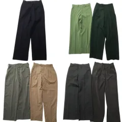 古着卸 まとめ売り スラックス パンツ 7枚セット (メンズ 28 /30 ) ツータック ワイド センタープレス 中古 古着 NC9335