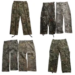 古着卸 まとめ売り リアルツリー柄 パンツ MIX 6枚セット (メンズ 34 /36 ) カーゴパンツ ストレート 中古 古着 NC9380