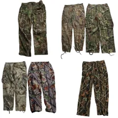 古着卸 まとめ売り リアルツリー柄 パンツ MIX 6枚セット (メンズ L /36 /38 ) カーゴ テーパード ストレート 中古 古着 NC9379