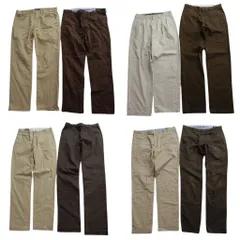 古着卸 まとめ売り ラルフローレン パンツ MIX 8枚セット (メンズ 30 /32 ) ツータック ポロチノ ベージュ ブラウン 中古 古着 NC9375