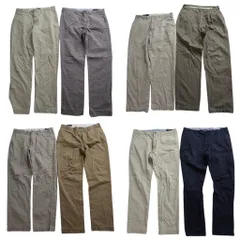 古着卸 まとめ売り ラルフローレン パンツ MIX 8枚セット (メンズ 34 ) ポロチノ テーパード ネイビー ベージュ 中古 古着 NC9370
