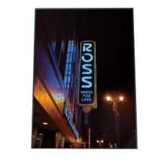 【A2サイズ（約42x59cm）】【ki-poster-76】サイバー 未来 ネオン ポスター フレーム付き ピンク  インテリア   アート  縦