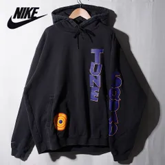 ナイキ × スペースジャム NIKE × SPACE JAM TUNE SQUAD コラボ パーカー XL 〜 XXL 相当 (表記 4XL) ブラック オーバーサイズ ビッグサイズ レブロン ストリート 黒 アニメ 裏毛 パイル 古着 E661