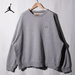 ナイキ エアジョーダン NIKE AIR JORDAN スウェット XL 相当 表記 3XL グレー ロゴ刺繍 ワンポイント 裏起毛 ストリート オーバーサイズ ビッグシルエット Y2K スポーツミックス 古着 E660