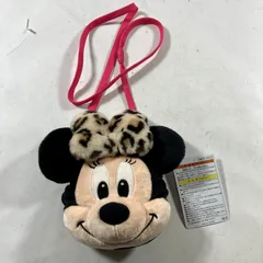 ★ タグ付き ミニーマウス ヒョウ柄 ポーチ ぬいぐるみ ショルダー レオパード 豹柄 ポシェット Disney ディズニー 現状品 0.01kg