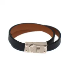 HERMES エルメス ケリー ドゥブルトゥール レザーベルトブレスレット  ブラックのサムネイル