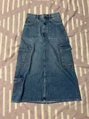 ザラ ZARA カーゴ デニムスカート ロング丈スカート デニム XS