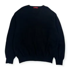 カシミヤ100% Le CENT レセント Vネック ニット セーター 3L/ブラック メンズ