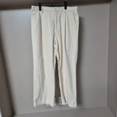 34)ムシンサスタンダード メンズ ワイド コーデュロイ パンツ クリーム