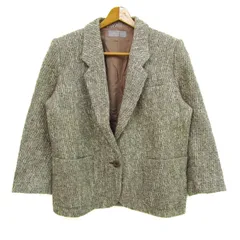 エバンピコネ テーラードジャケット アウター ツイード 東京スタイル レディース ﾌﾘｰサイズ ベージュ Evan-Picone 【中古】