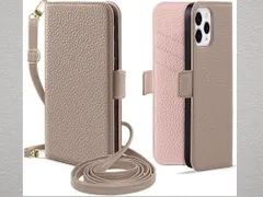 MAGICASE iPhone14 Pro ケース 手帳型 ショルダー グレー メ ピンク 未使用 手帳型 スマホ ケース カード収納 スタンド機能 6.1インチ適応