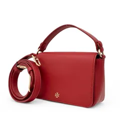 Tory Burch トリーバーチ ショルダーバッグ ミニハンドバッグ 2way ポシェット ロゴ ゴールド金具 レザー レッド 赤 コンパクト ミニサイズ 斜め掛け クロスボディ