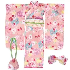 【中古】ドールアクセサリー 50cm 着物set～春爛漫～ 撫子色