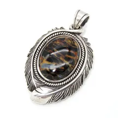 SAAD サード ペンダント フェザー ピーターサイト 天然石 トップ SV925 メンズ レディース  28011459