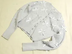 C72 スナイデル リボンモチーフ カーディガン レディース ◆ サイズF ライトブルー系 ボレロ SWNT241156 SNIDEL 長袖 ▼7K