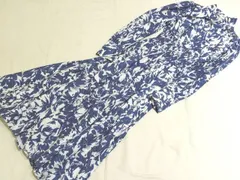 美品 C74 リエンダ ワンピース ショルダースリット 長袖 ◆ サイズS 総柄 ブルー系 110GS633-0130 rienda ドレス レディース ▼7K