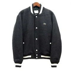 ラコステ LACOSTE ウールブレンド スタジアムジャケット スタジャン 中綿 BH0562 チャコールグレー 48のサムネイル