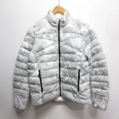 ポロスポーツ POLO SPORT ハニカムドット カモフラ柄 迷彩柄 ダウン ジャケット M グレー 白 フルジップ ラルフローレン 正規品 保存袋付き