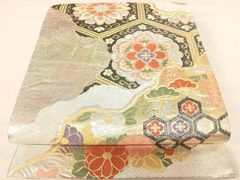 袋帯 六通柄 金糸 華文 花菱 七宝 菊 - メルカリ