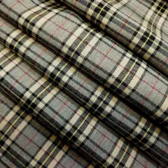 ひなたぼっこ 綿100％ 先染 チェック 2m グレー系 a173