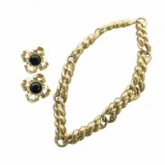 ジバンシィ GIVENCHY ネックレス イヤリング 2点セット アクセサリー 両耳用 クリップ式 4Gロゴ 刻印 ゴールド色 ■GY18 /MQ