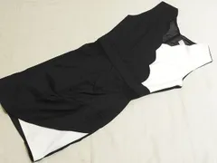 美品 C80 sobre ソブレ キャバドレス ミニ ワンピース ◆ サイズM ブラック ホワイト 夜職 キャバ嬢 ノースリーブ レディース ▼7K