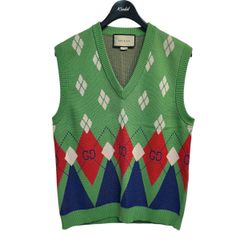 GUCCI アーガイルニットベスト 653841 XKBUQ 8071000166227 - メルカリ