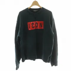 ディースクエアード DSQUARED2 ICON SWEAT SHIRT Cool Fit スウェット トレーナー 裏起毛 Vガゼット イタリア製 ロゴ S 紺 ネイビー 赤 レッド S75GU0195 /MP ■GY18