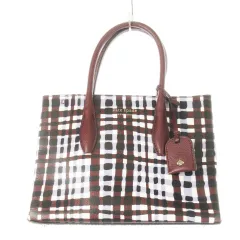 ケイトスペード KATE SPADE ハンドバッグ ミニ PVC レザー 革 ロゴ プリント チェック 紫 パープル /CK7 ■GY11