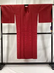 雨コート/未使用品/正絹/赤/美品/仕立上がり/適応身長159～167㎝/11950