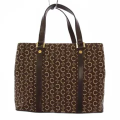 セリーヌ CELINE Cマカダム ハンドバッグ 総柄 キャンバス レザー 茶 /BM ■OH