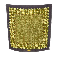 グッチ GUCCI スカーフ シルク 絹 ロゴ バックル柄 総柄 紺 ネイビー /MN2 ■GY19のサムネイル